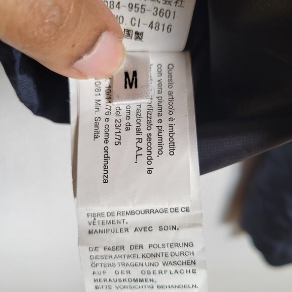 Marithe Francois Girbaud Women Down Puffer Coat Size Medium Blue Rabbit Fur Hood - Picture 10 of 14